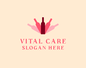 Wine Bottle Liquor Logo