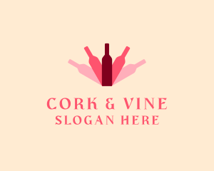 Wine Bottle Liquor logo design