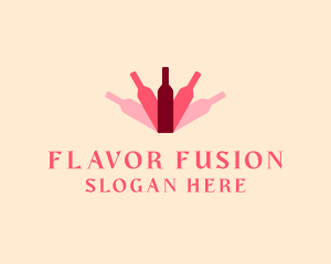 Wine Bottle Liquor logo design