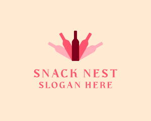 Wine Bottle Liquor logo design