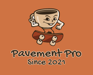 Coffee Cup Skateboarder logo design