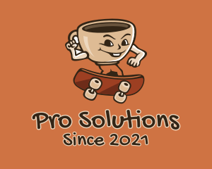 Coffee Cup Skateboarder logo design