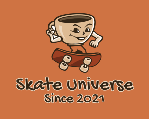 Coffee Cup Skateboarder logo design