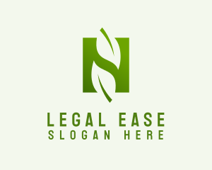 Vegetarian Leaf Letter N Logo