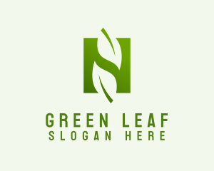 Vegetarian Leaf Letter N logo