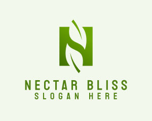 Vegetarian Leaf Letter N logo design