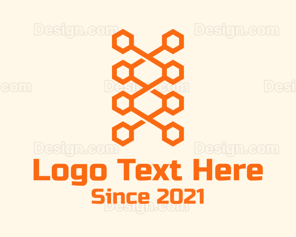 Orange Honeycomb Shoelace Logo