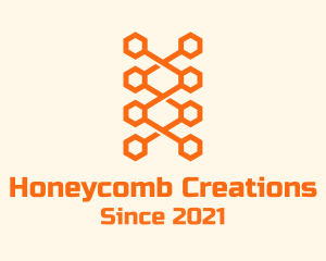 Orange Honeycomb Shoelace logo design