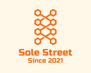 Orange Honeycomb Shoelace logo design