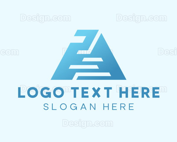 Digital Letter A Pyramid Logo