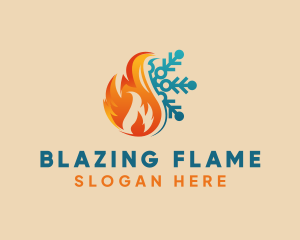 Snowflake Fire Energy Cooling logo design