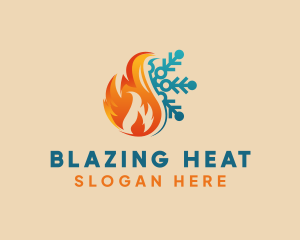 Snowflake Fire Energy Cooling logo design