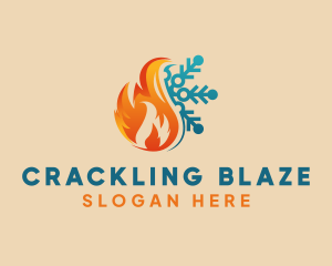 Snowflake Fire Energy Cooling logo design