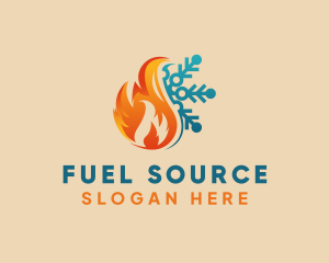 Snowflake Fire Energy Cooling logo design