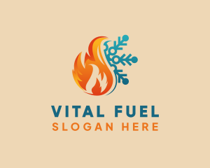 Snowflake Fire Energy Cooling logo design