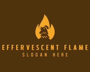 Flaming Roast Chicken logo design