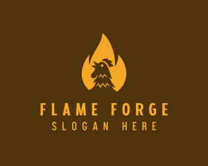 Flaming Roast Chicken logo design