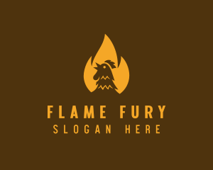 Flaming Roast Chicken logo design