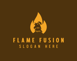 Flaming Roast Chicken logo design