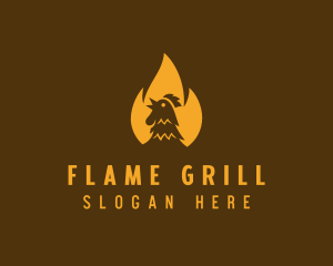 Flaming Roast Chicken logo design