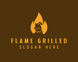 Flaming Roast Chicken logo design