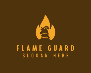 Flaming Roast Chicken logo design