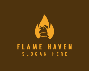 Flaming Roast Chicken logo design