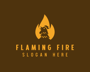 Flaming Roast Chicken logo design