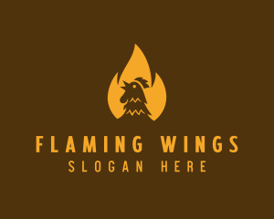 Flaming Roast Chicken logo design