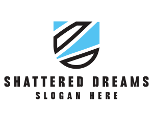 Modern Shattered Shield logo design