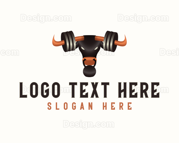 Fitness Gym Bull Weights Logo
