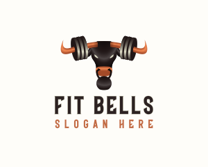 Fitness Gym Bull Weights logo design