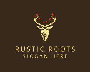 Rustic Stag Hipster logo design