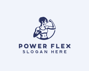 Muscle Woman Gym logo design