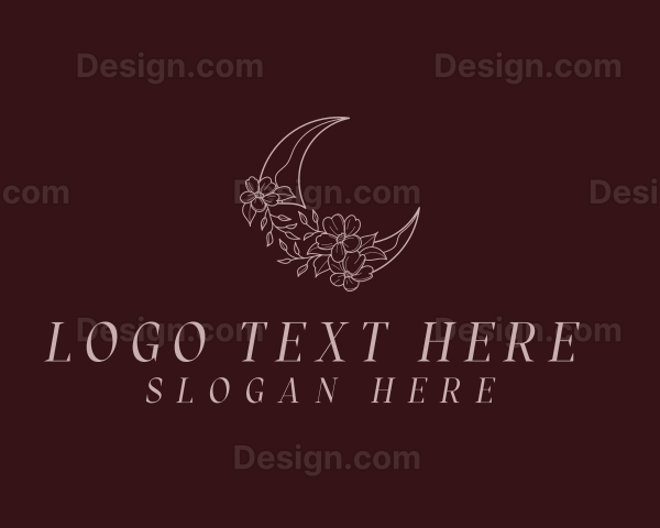 Stylish Flower Moon Logo