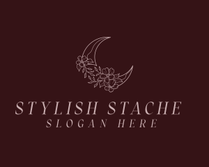 Stylish Flower Moon logo design