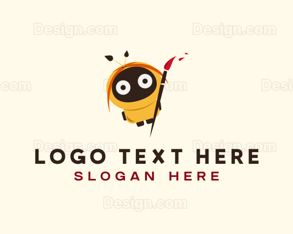 Cartoon Robot Artist Logo