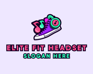 DJ Headset Shoes  logo design