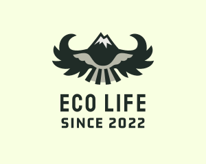 Winged Mountain Peak Camping  logo design