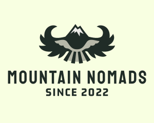 Winged Mountain Peak Camping  logo design