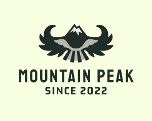 Winged Mountain Peak Camping  logo design