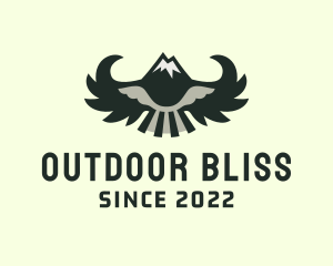 Winged Mountain Peak Camping  logo design