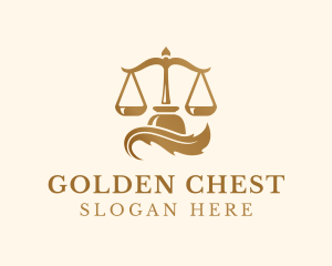 Golden Legal Justice Scale logo design