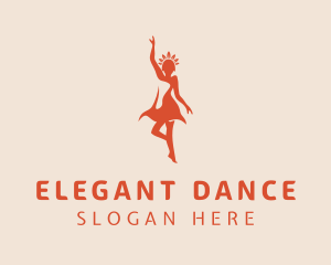 Orange Rhythmic Dancing logo design