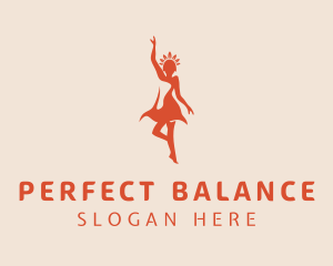 Orange Rhythmic Dancing logo design