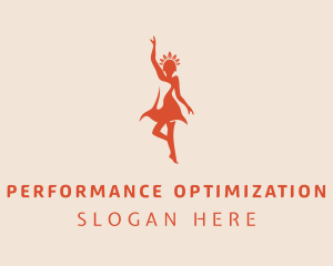 Orange Rhythmic Dancing logo design