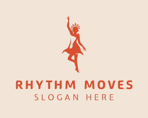 Orange Rhythmic Dancing logo design