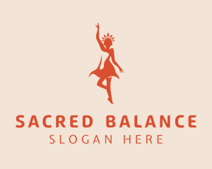 Orange Rhythmic Dancing logo design