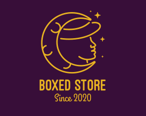 Woman Moon Hat logo design