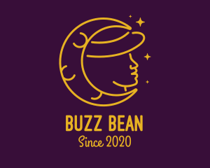 Woman Moon Hat logo design